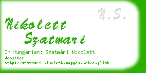 nikolett szatmari business card